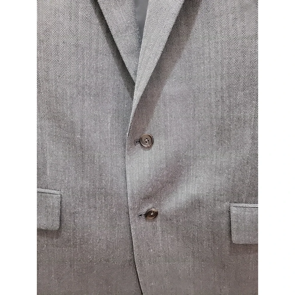 Lauren Ralph Lauren Sport Coat Jacket Mens 46L Gray Herringbone Silk Wool Canada